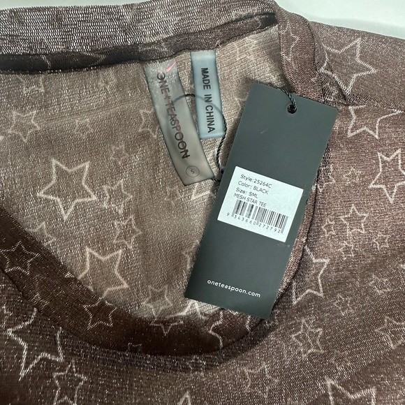 LAST CHANCE NWT One Teaspoon x Free People Mesh Sensory Star Metallic Tee s - Picture 11 of 12